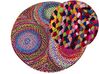 Round Cotton Area Rug ⌀ 140 cm Multicolour LADIK_758189