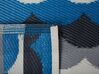 Outdoor Teppich grau-blau 90 x 180 cm geometrisches Muster Kurzflor BELLARY_734069