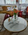 Tavolino da caffè effetto marmo bianco e oro ⌀ 80 cm MERIDIAN II_856372