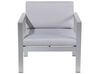 Salon de jardin en aluminium coussin en tissu gris clair table basse incluse SALERNO_679527