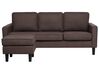 3 Seater Fabric Sofa with Ottoman Brown AVESTA_741909