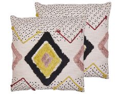 Koristetyyny puuvilla monivärinen tuftattu 45 x 45 cm 2 kpl SOLANUM Koristetyyny puuvilla monivärinen tuftattu 45 x 45 cm 2 kpl SOLANUM