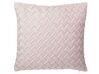 Faux Suede Cushion Lattice Weave 45 x 45 cm Pink TITHONIA_714626