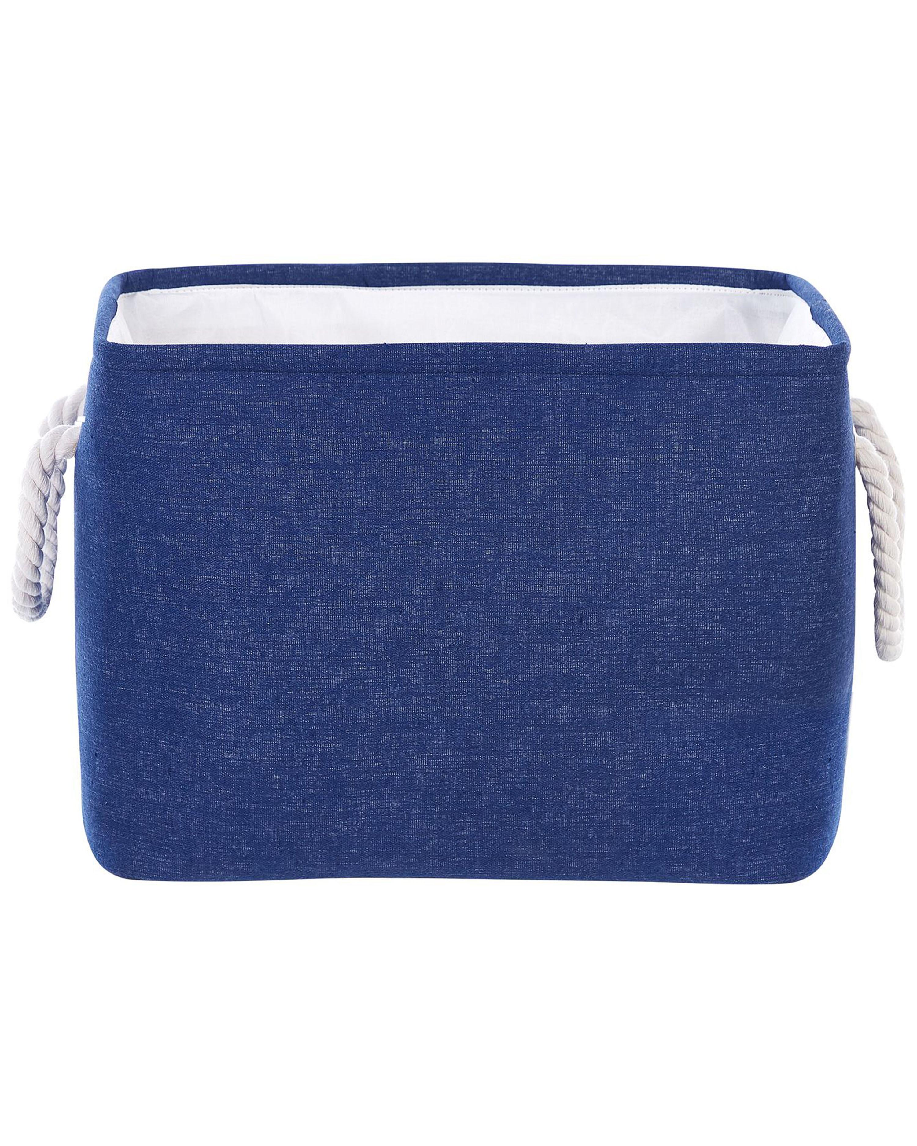 Set of 3 Fabric Baskets Blue DARQAB_849743