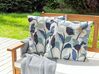 Set of 2 Outdoor Cushions Leaf Pattern 45 x 45 cm Blue VEGLINO_881519