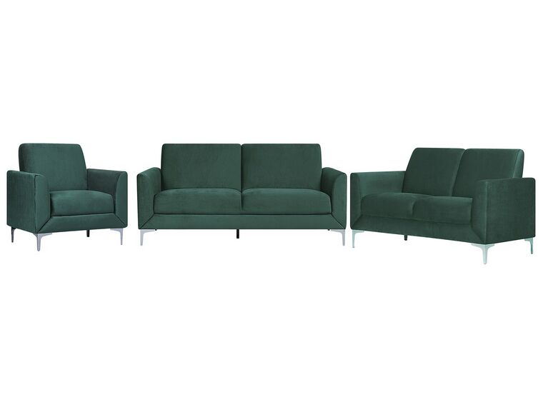 Sofa Set Samtstoff grün 6-Sitzer FENES_730352