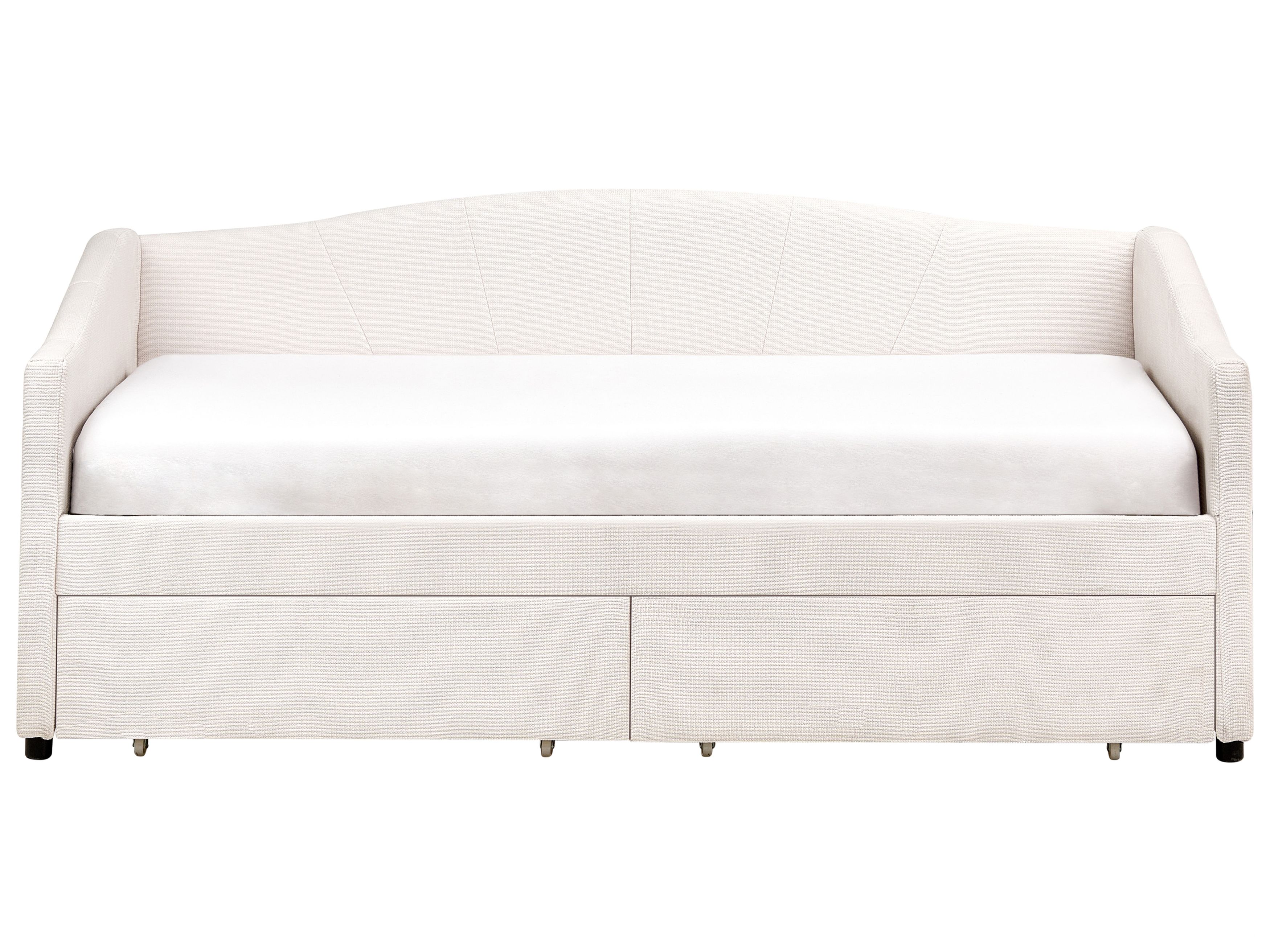 Refined Tagesbett 140x200cm Mit LED - Graues Gepolstertes Bett Mit Ausziehbett