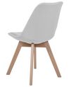 Conjunto de 2 sillas de comedor de poliéster gris claro/madera clara DAKOTA II_728882