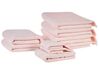 Conjunto de 9 toalhas em algodão rosa pastel ATIU_843376