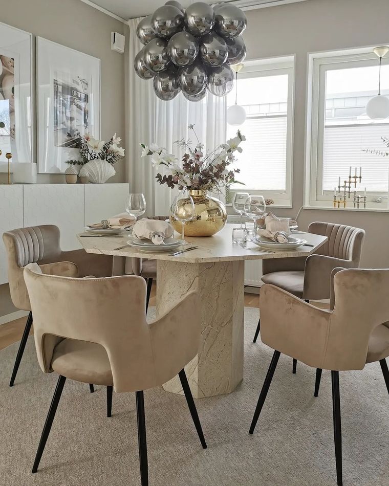 Set of 2 Velvet Dining Chairs Taupe SANILAC Beliani.co.uk