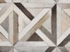 Kožený patchworkový koberec 140 x 200 cm hnědý a béžový TAYTAN_787201