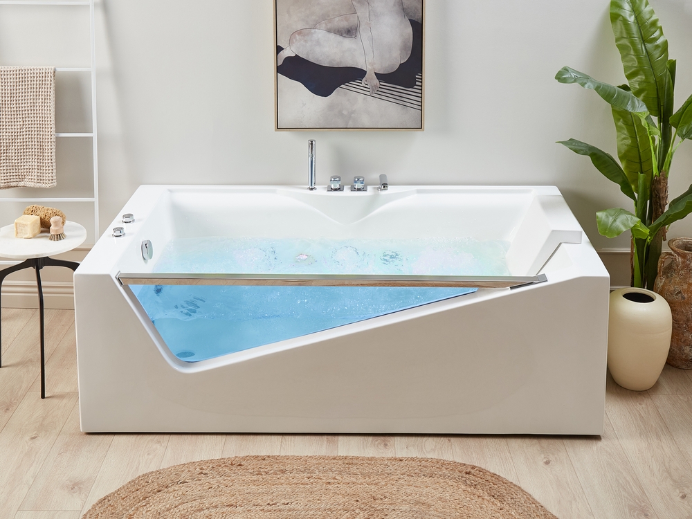 Vasca da bagno idromassaggio con LED 180 x 90 cm MARQUIS 
