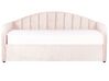 Tagesbett ausziehbar Samtstoff pastellrosa Lattenrost 90 x 200 cm EYBURIE_844368