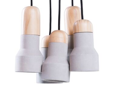 Set de 5 lampes suspension gris et marron APURE