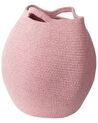 Textilkorb Baumwolle rosa 2er Set PANJGUR_846411