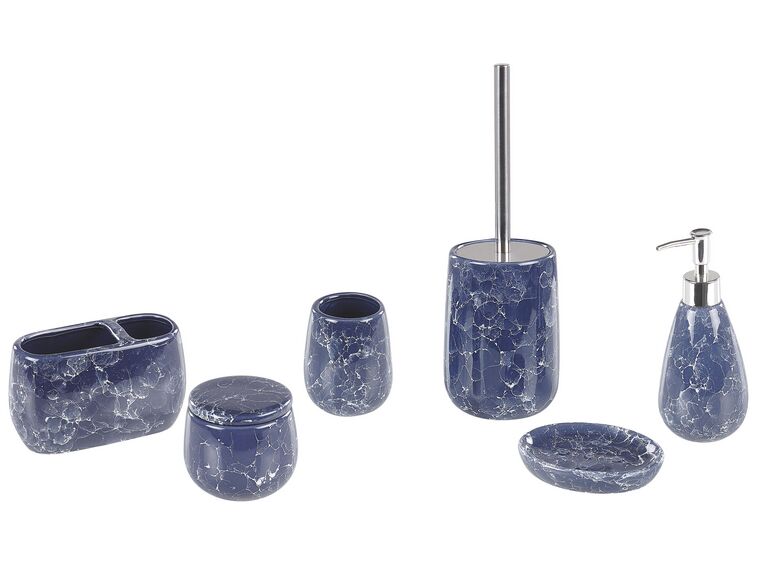 Baderomssett 6 deler keramikk blå ANTUCO_788701