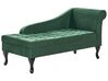 Right Hand Velvet Chaise Lounge with Storage Dark Green PESSAC_882098