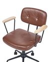 Faux Leather Desk Chair Brown ALGERITA_855232