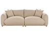 3-Sitzer Sofa hellbeige mit Kissen LUVOS _885541