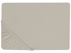 Puuvillalakana muotoonommeltu ruskeanharmaa 140 x 200 cm JANBU