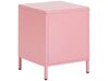Mesa de cabeceira com 2 gavetas em metal rosa MALAVI_782704
