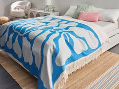 Viltti akryyli valkoinen/sininen 130 x 170 cm KIHUN