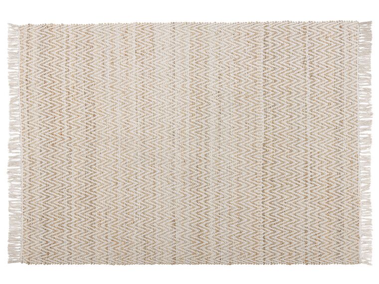 Teppich beige 140 x 200 cm ZickZack-Muster Kurzflor zweiseitig AFRIN_807458