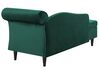 Chaise longue velluto verde smeraldo e legno scuro destra LUIRO_772131