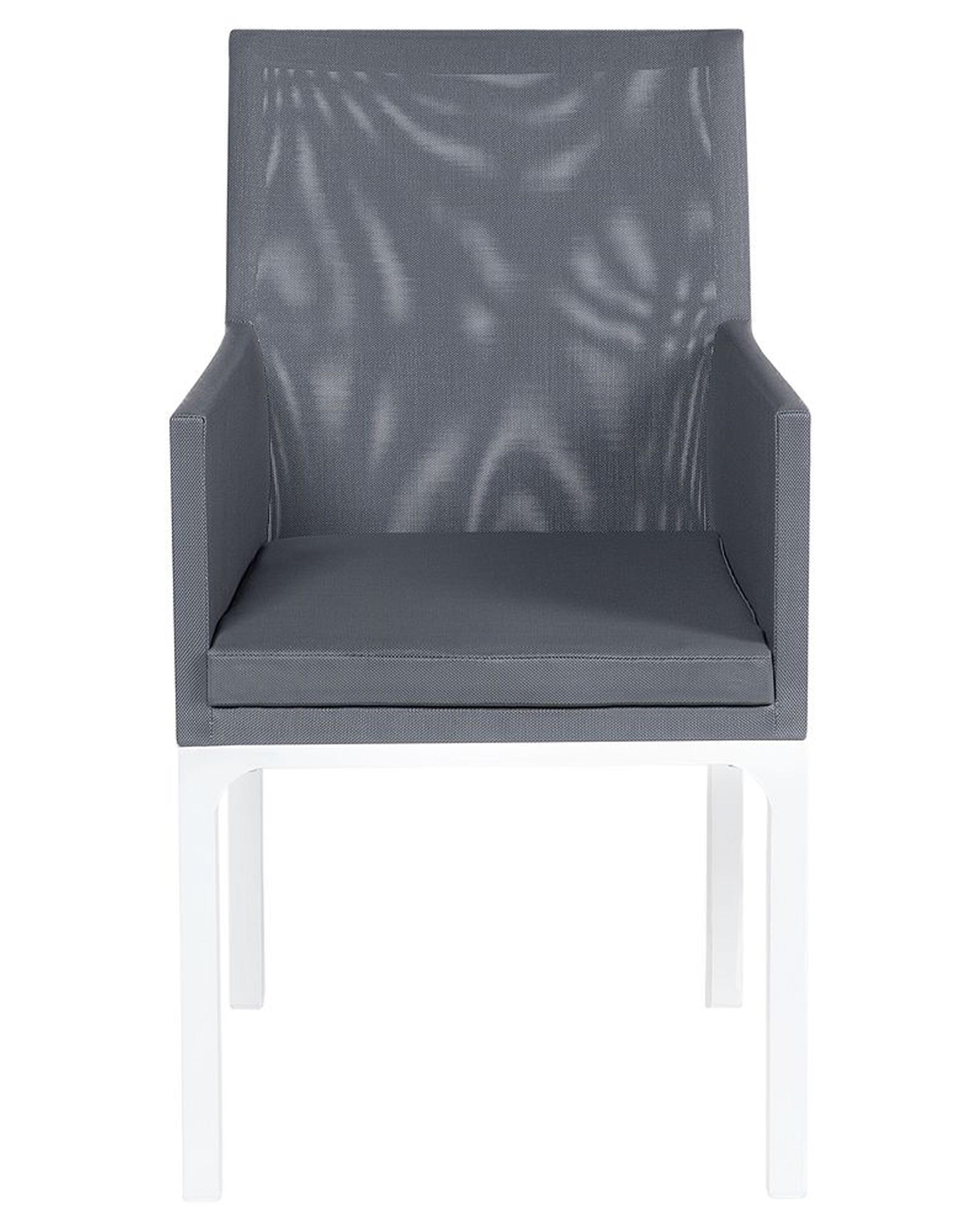 Beliani Set 2 Sedie Da Giardino In Alluminio Grigio Con Cuscini – Resistente UV, Portata 130 Kg
