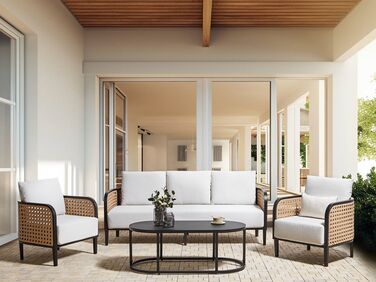 5 Seater Aluminium Garden Sofa Set Off-White MONTEFALCO
