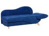 Right Hand Velvet Chaise Lounge with Storage Navy Blue MERI_780834