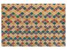 Teppich Wolle mehrfarbig 160 x 230 cm geometrisches Muster Kurzflor KESKIN_836637