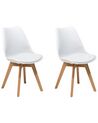 	Set di 2 sedie in plastica bianca e legno naturale DAKOTA II_685365