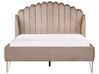 Bed fluweel taupe 140 x 200 cm AMBILLOU_902459