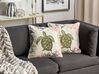 Linen Cushion Tortoise Motif 45 x 45 cm Beige ALGAE_893070