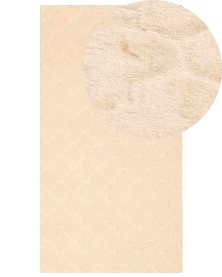 Kunstfellteppich Kaninchen beige 80 x 150 cm Shaggy GHARO_866663