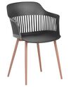 Conjunto de 2 sillas de comedor negro/madera clara BERECA_783807