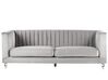 3 Seater Velvet Fabric Sofa Light Grey ARVIKA_806079