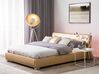 Kožená postel s LED osvětlení 180 x 200 cm zlatá PARIS_796172