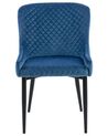 Conjunto de 2 sillas de comedor de terciopelo azul marino/negro SOLANO_752168