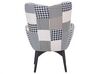 Wingback Chair with Footstool Patchwork Grey VEJLE_540438