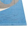 Tapete de algodão azul com motivo de baleia 80 x 150 cm BALABANG_864147
