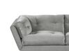 3-Sitzer Sofa Samtstoff grau mit Knöpfen LENVIK_784805