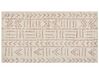Teppich Baumwolle beige / rosa 80 x 150 cm geometrisches Muster Kurzflor EDIRNE_839293