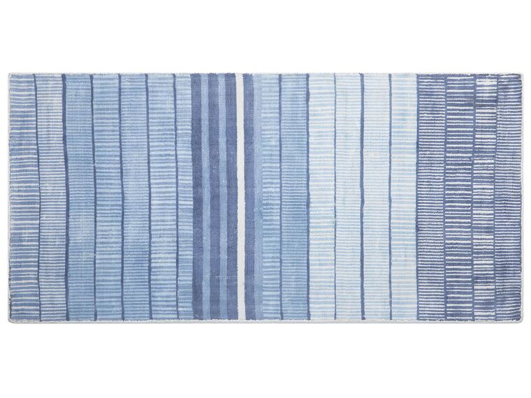 Viskózový koberec 80 x 150 cm modrá/biela YARDERE_751209