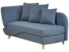 Left Hand Fabric Chaise Lounge with Storage Blue MERI II_881312