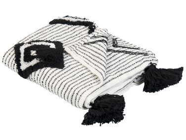 Blanket 130 x 150 cm White and Black SAATLI