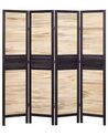 Wooden Folding 4 Panel Room Divider 170 x 164 cm Light Wood BRENNERBAD_874066