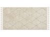 Teppich Baumwolle hellbeige 80 x 150 cm marokkanisches Muster Kurzflor SILCHAR_849117