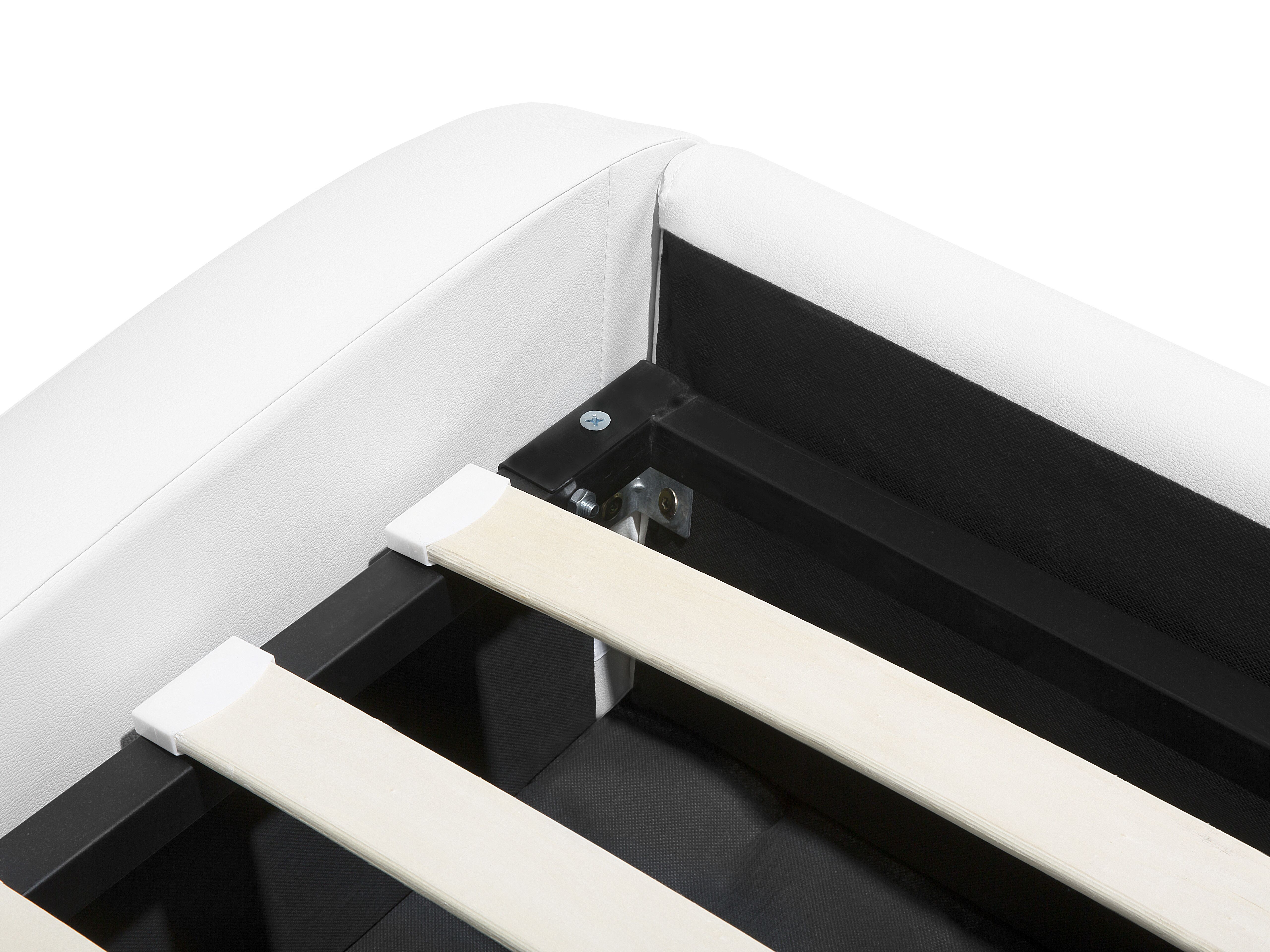 Faux Leather EU Super King Ottoman Bed White AVIGNON Beliani.co.uk